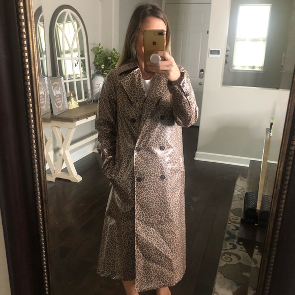 something navy leopard coat